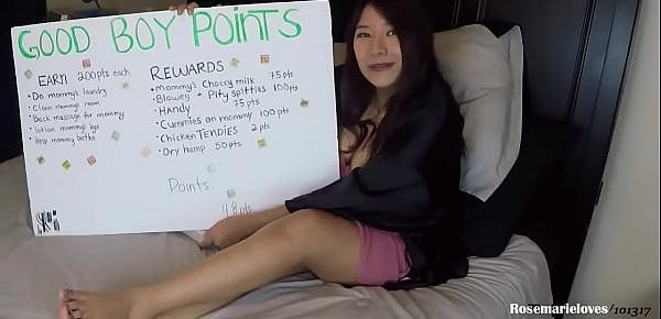  Good boy points 2. POV  very sloppy spitty blowies and cummies on mommy